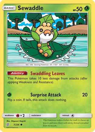 Sewaddle (7) Reverse Holofoil - SM  Unified Minds
