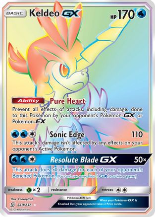 Keldeo GX (Secret) (240) Holofoil - SM  Unified Minds