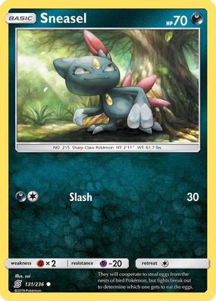 Sneasel (131/236) [Sun & Moon: Unified Minds] Reverse Holofoil