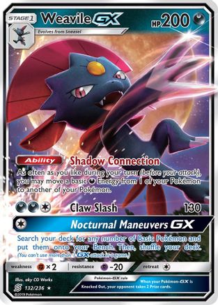 Weavile GX (132/236) [Sun & Moon: Unified Minds] | Silver Goblin