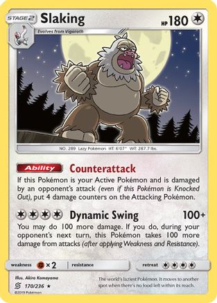 Slaking (170/236) [Sun & Moon: Unified Minds] Reverse Holofoil