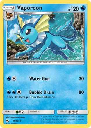 Vaporeon (18/68) [Sun & Moon: Hidden Fates] | Silver Goblin