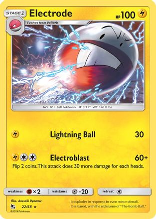 Electrode (22/68) [Sun & Moon: Hidden Fates] Reverse Holofoil