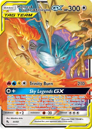 Moltres & Zapdos & Articuno GX (44) Holofoil - Hidden Fates