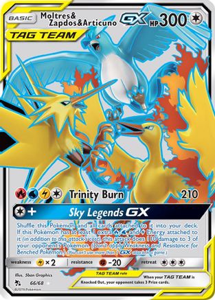 Moltres & Zapdos & Articuno GX (Full Art) (66) Holofoil - Hidden Fates