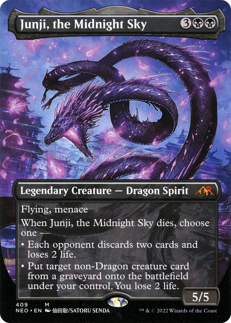 Junji, the Midnight Sky (Borderless Alternate Art) [Kamigawa: Neon Dynasty] Foil