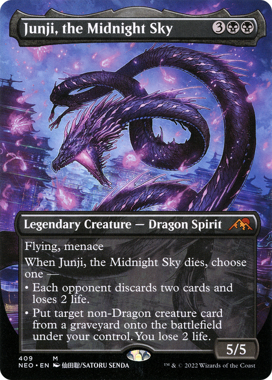 Junji, the Midnight Sky (Borderless Alternate Art) [Kamigawa: Neon Dynasty] Foil