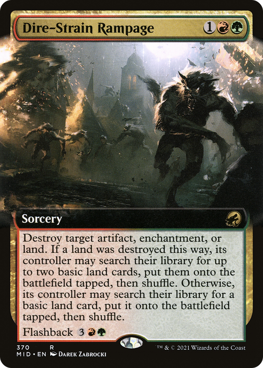 Dire-Strain Rampage (Extended Art) [Innistrad: Midnight Hunt] Foil