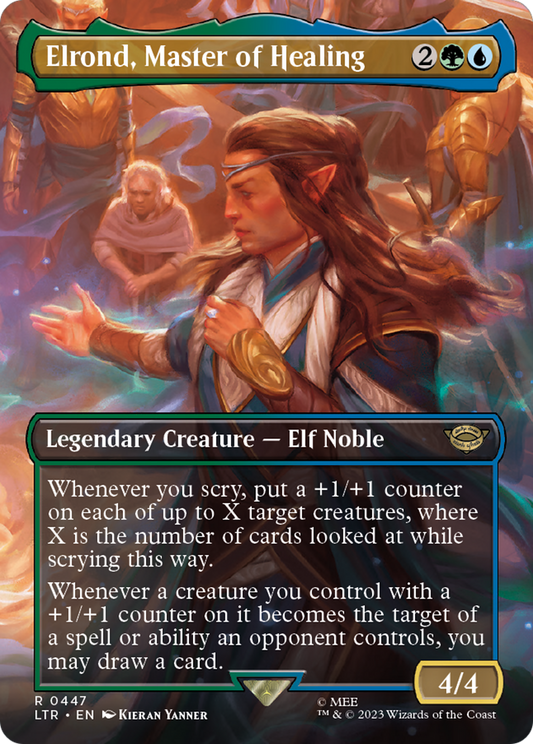 Elrond, Master of Healing (Borderless Alternate Art) [The Lord of the Rings: Tales of Middle-Earth] Foil