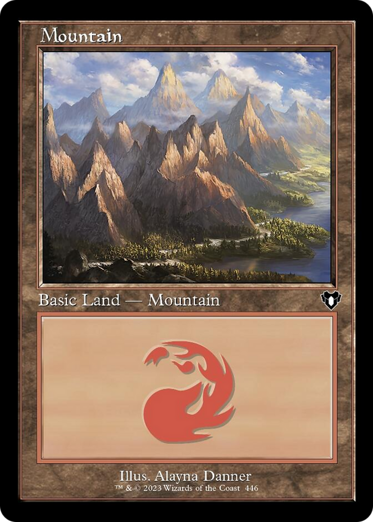 Mountain (446) (Retro) [Commander Masters] | Silver Goblin