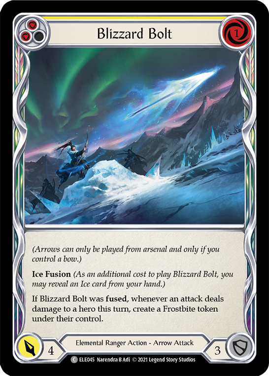 Blizzard Bolt (Yellow) 1st Edition  (ELE045) - Tales of Aria | Silver Goblin