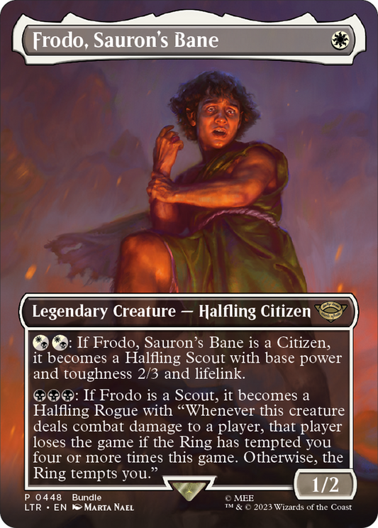 Frodo, Sauron's Bane (Borderless Alternate Art) [The Lord of the Rings: Tales of Middle-Earth] Foil