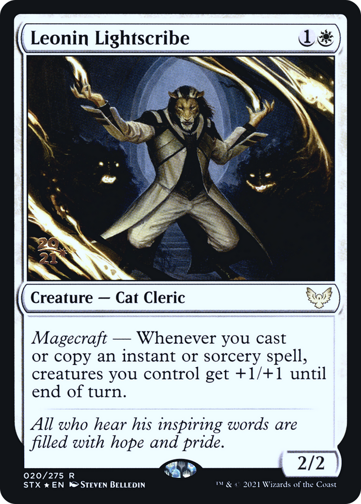 Leonin Lightscribe [Strixhaven: School of Mages Prerelease Promos] | Silver Goblin