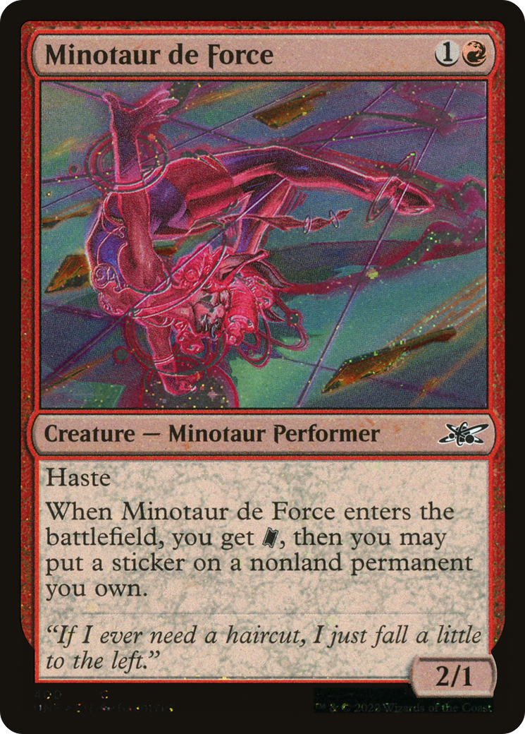 Minotaur de Force (Galaxy Foil) [Unfinity] | Silver Goblin