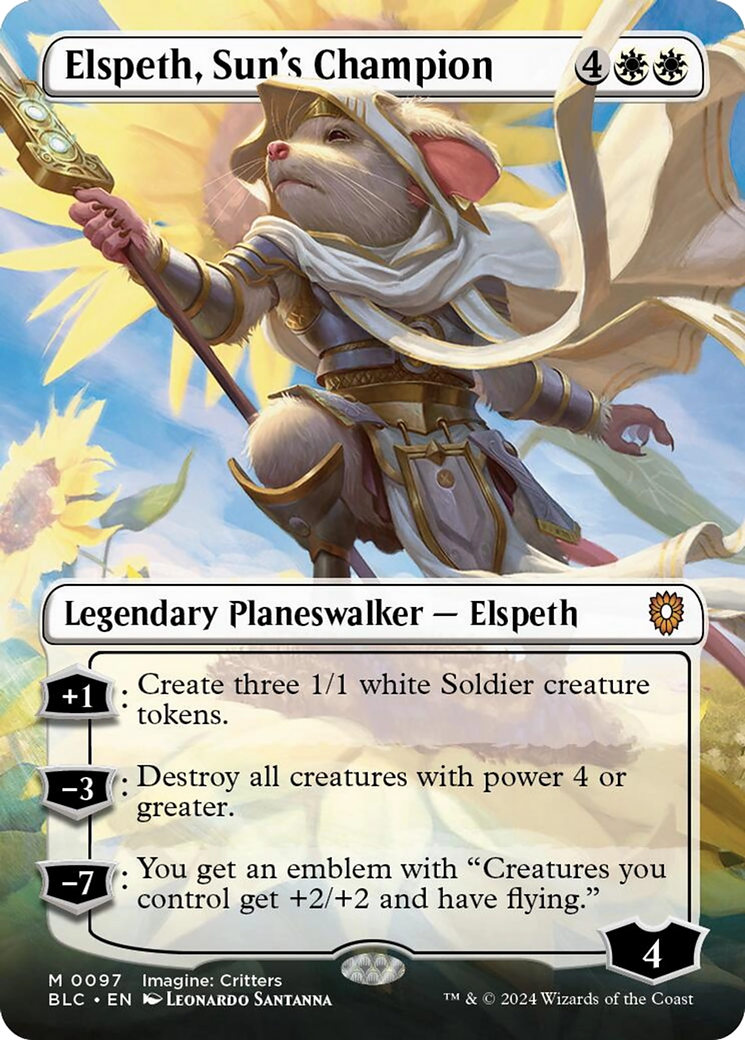 Elspeth, Suns Champion (Borderless) [Bloomburrow Commander] | Silver Goblin