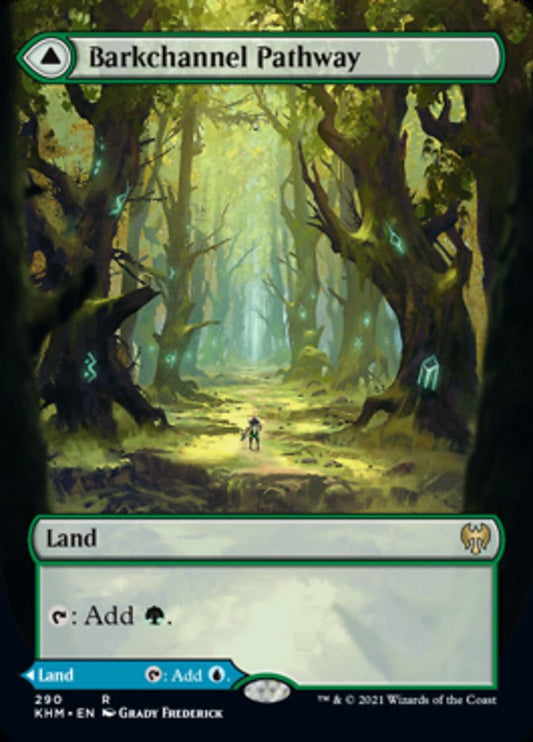 Barkchannel Pathway // Tidechannel Pathway (Borderless Alternate Art) [Kaldheim] Foil