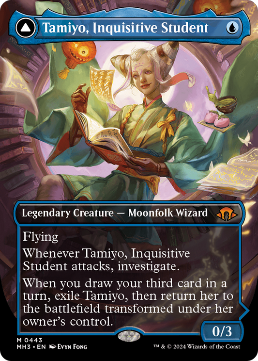 Tamiyo, Inquisitive Student // Tamiyo, Seasoned Scholar (Borderless) [Modern Horizons 3] Foil