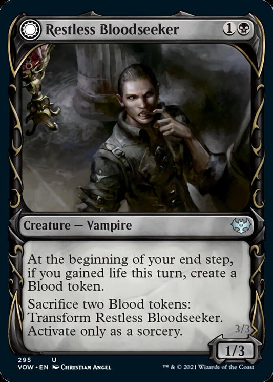 Restless Bloodseeker // Bloodsoaked Reveler (Showcase Fang Frame) [Innistrad: Crimson Vow] Foil