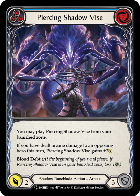 Piercing Shadow Vise (Blue) [U-MON173-RF] (Monarch Unlimited)  Unlimited Rainbow Foil | Silver Goblin