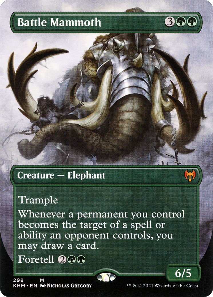 Battle Mammoth (Borderless Alternate Art) [Kaldheim] | Silver Goblin