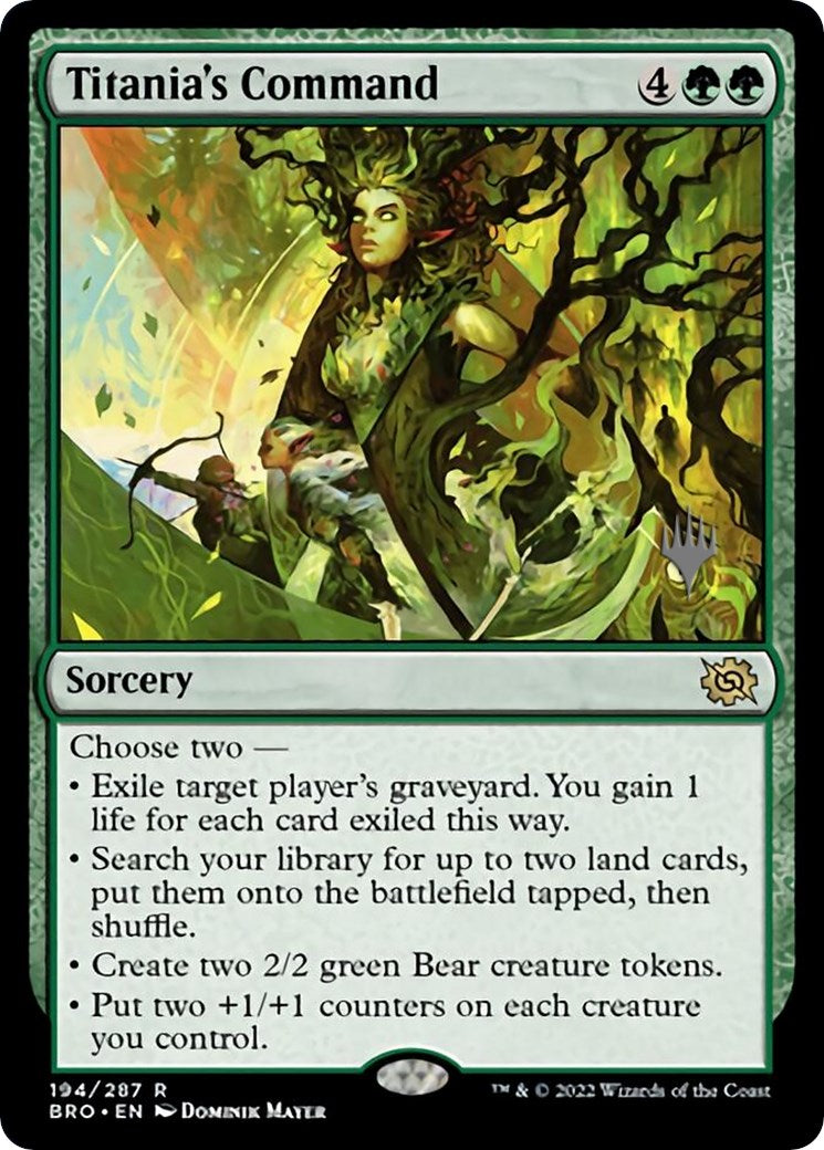 Titania's Command (Promo Pack) [The Brothers' War Promos] | Silver Goblin