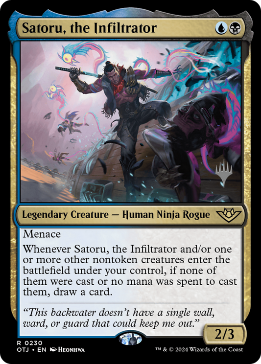 Satoru, the Infiltrator (Promo Pack) [Outlaws of Thunder Junction Promos] Foil