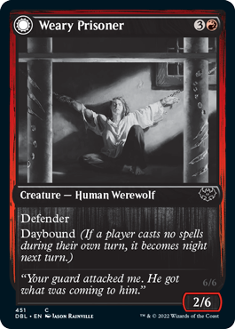 Weary Prisoner // Wrathful Jailbreaker [Innistrad: Double Feature] Foil