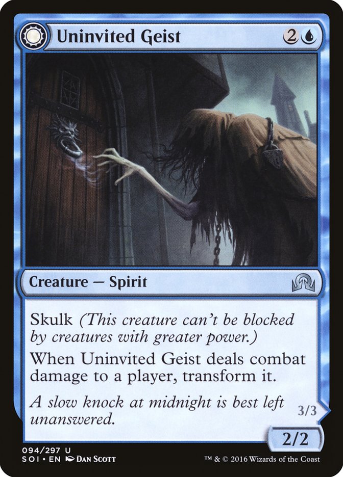 Uninvited Geist // Unimpeded Trespasser [Shadows over Innistrad] Foil