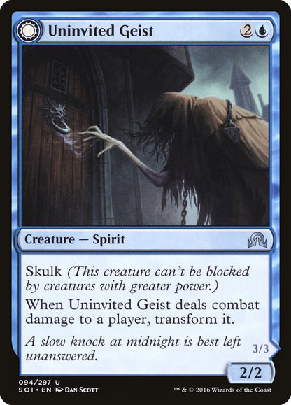 Uninvited Geist // Unimpeded Trespasser [Shadows over Innistrad] Foil