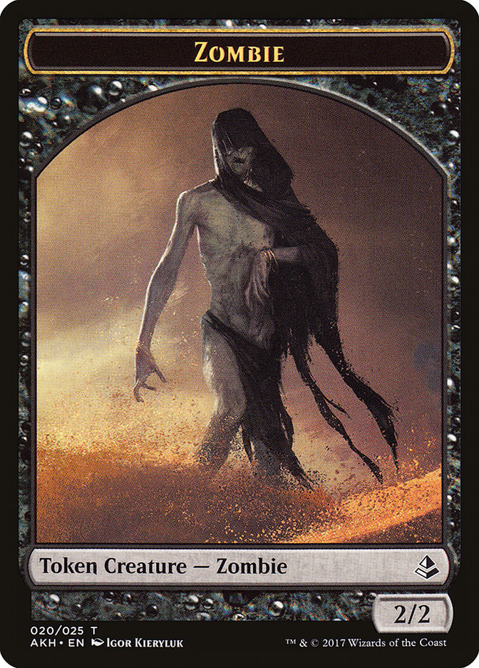 Resilient Khenra // Zombie Double-Sided Token [Hour of Devastation Tokens] | Silver Goblin