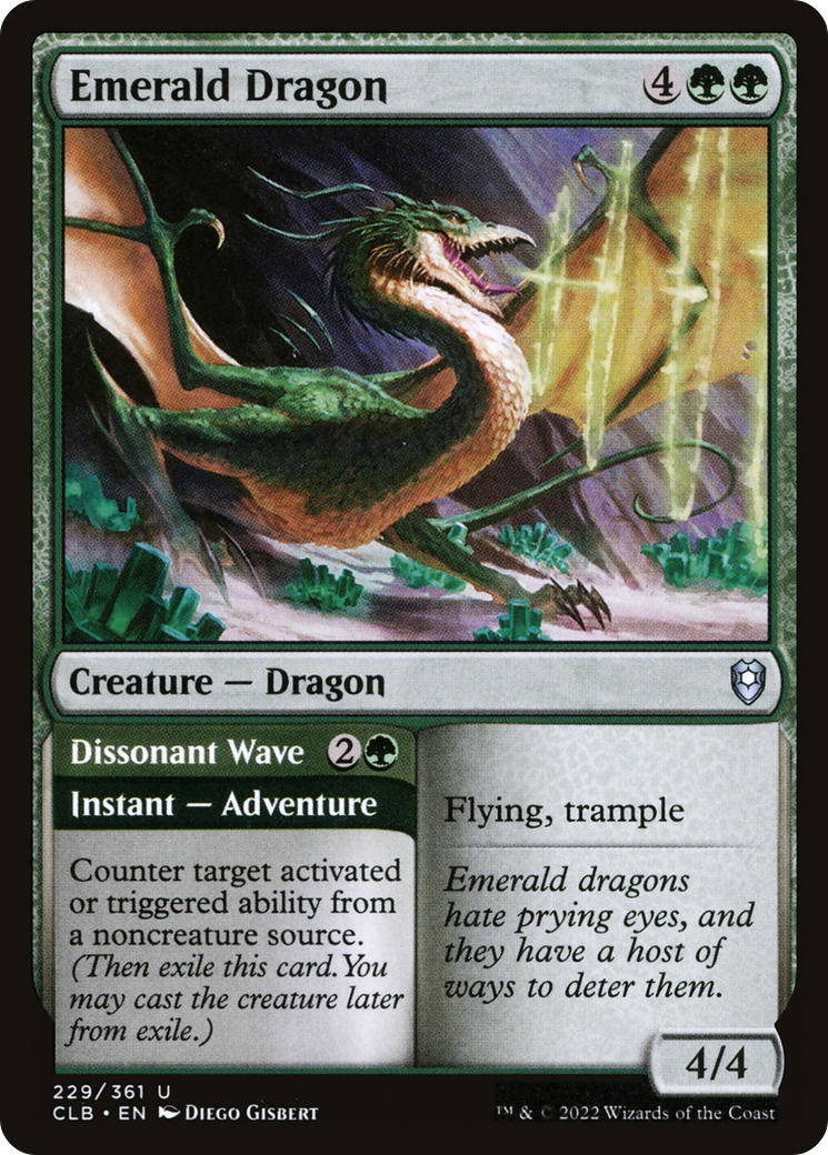 Emerald Dragon // Dissonant Wave [Commander Legends: Battle for Baldur's Gate] Foil