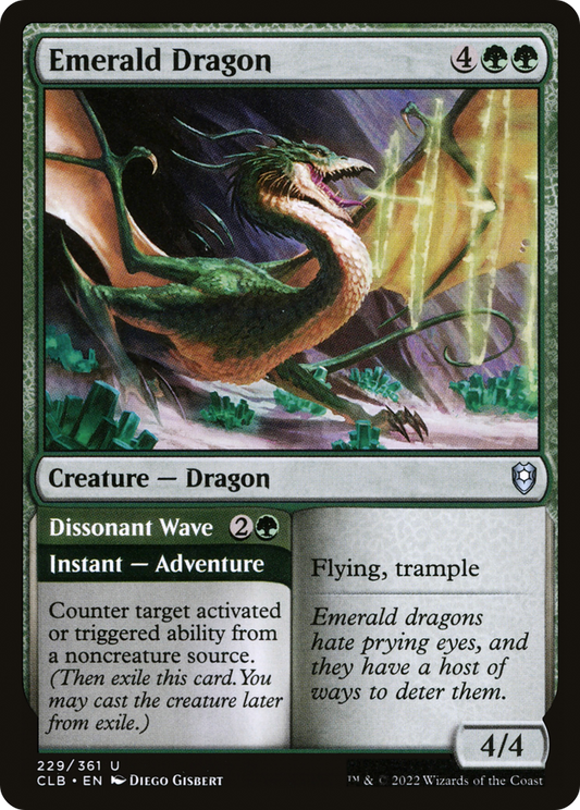 Emerald Dragon // Dissonant Wave [Commander Legends: Battle for Baldur's Gate] Foil