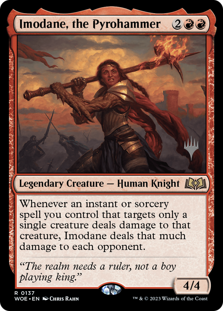 Imodane, the Pyrohammer (Promo Pack) [Wilds of Eldraine Promos] Foil