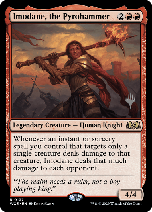 Imodane, the Pyrohammer (Promo Pack) [Wilds of Eldraine Promos] Foil