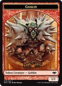 Goblin (010) // Serra the Benevolent Emblem (020) Double-Sided Token [Modern Horizons Tokens] | Silver Goblin
