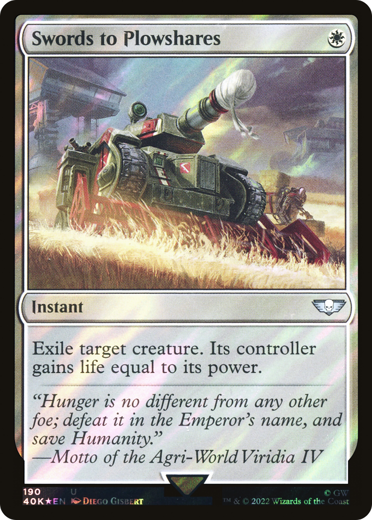 Swords to Plowshares (Surge Foil) [Warhammer 40,000]