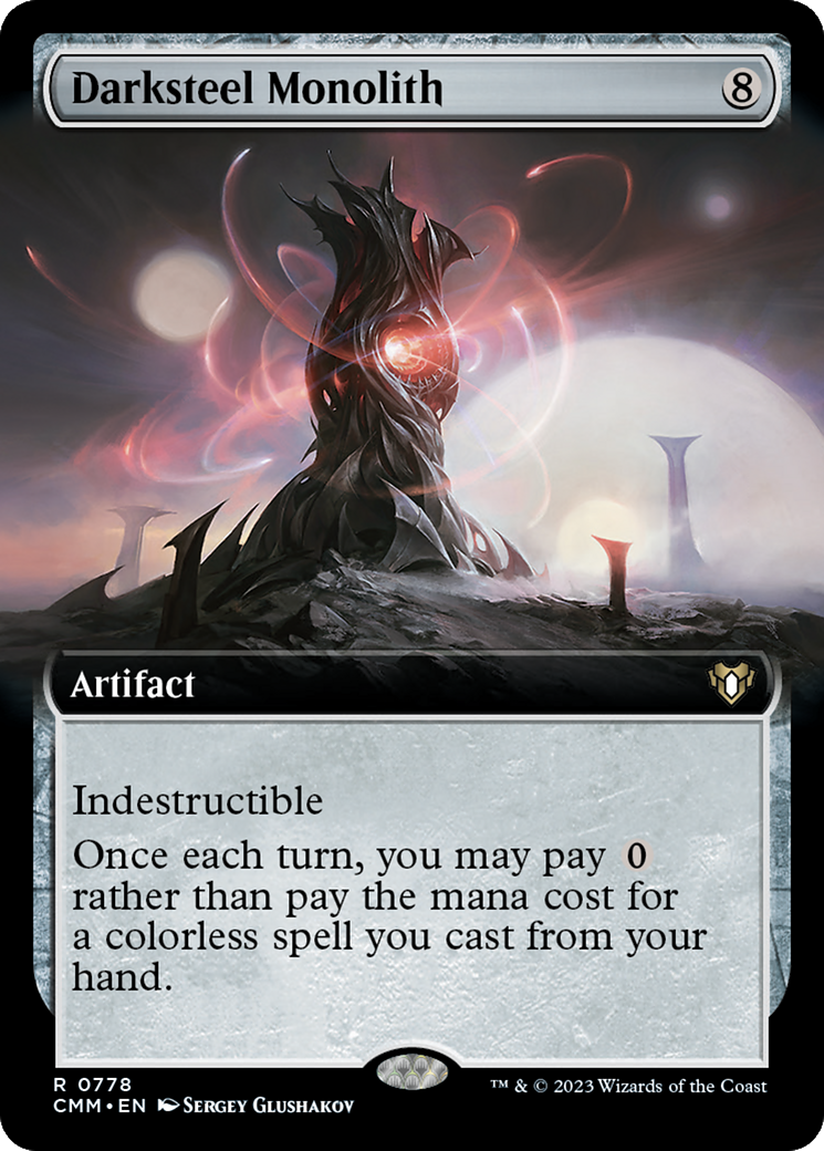 Darksteel Monolith (Extended Art) [Commander Masters] Foil