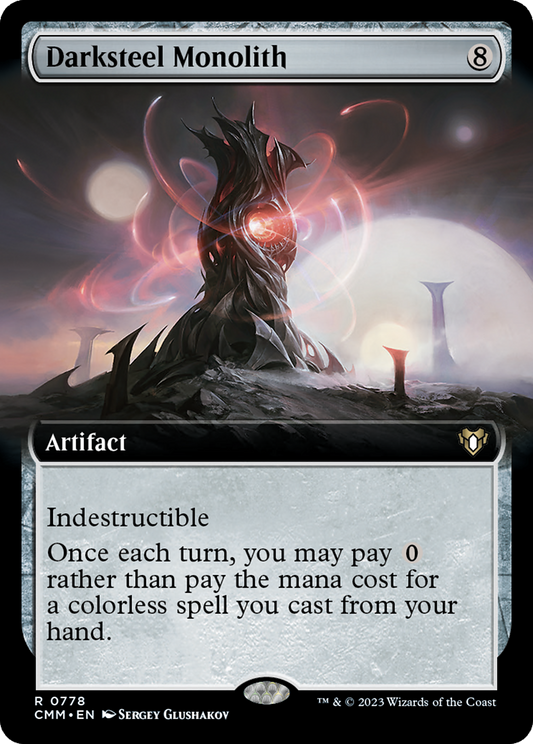 Darksteel Monolith (Extended Art) [Commander Masters] Foil