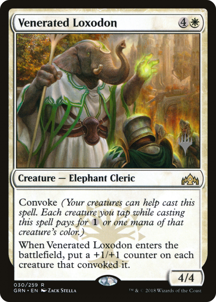 Venerated Loxodon (Promo Pack) [Guilds of Ravnica Promos] | Silver Goblin