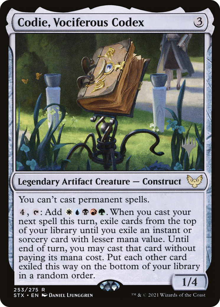 Codie, Vociferous Codex (Promo Pack) [Strixhaven: School of Mages Promos]