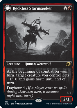Reckless Stormseeker // Storm-Charged Slasher [Innistrad: Double Feature] Foil