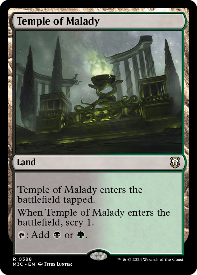 Temple of Malady (Ripple Foil) [Modern Horizons 3 Commander] | Silver Goblin