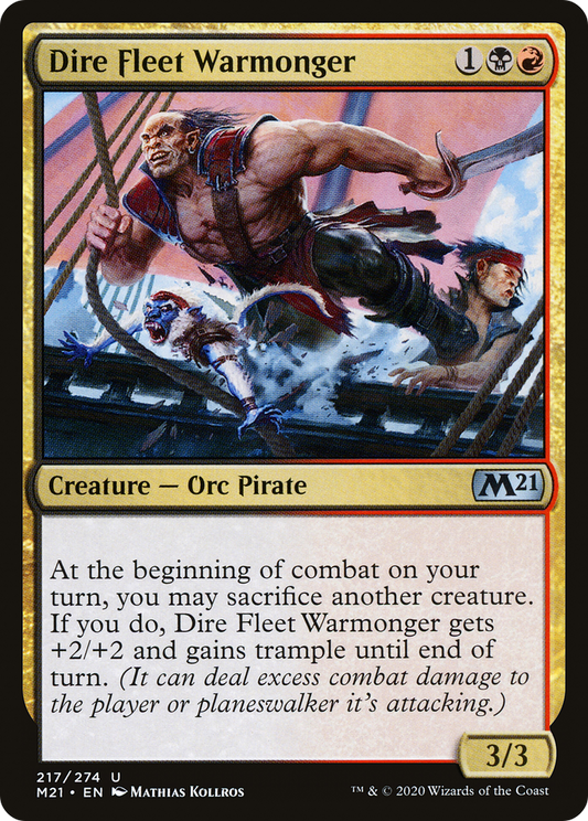 Dire Fleet Warmonger [Core Set 2021] Foil