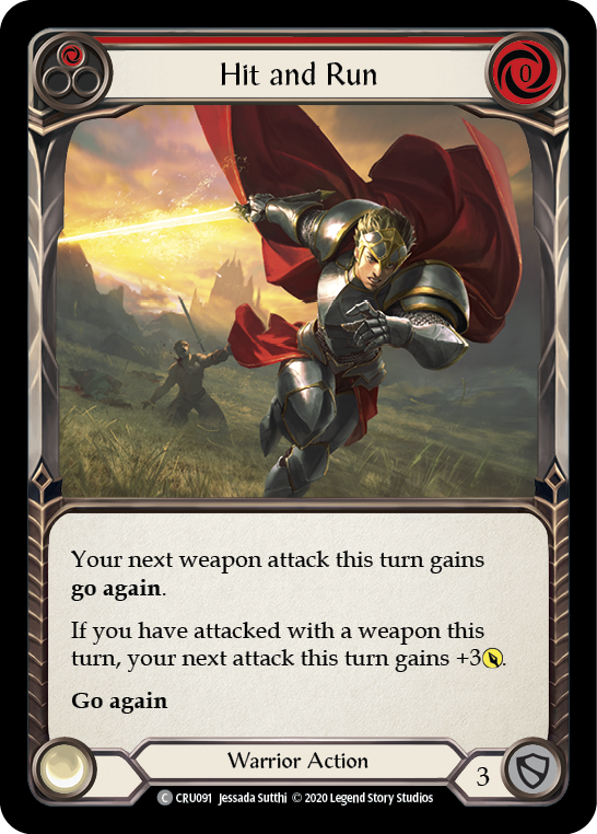 Hit and Run (Red) [CRU091] (Crucible of War)  1st Edition Rainbow Foil | Silver Goblin