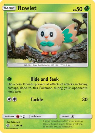 Rowlet (17) Reverse Holofoil - Cosmic Eclipse