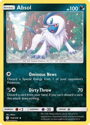 Absol (133/236) [Sun & Moon: Cosmic Eclipse] Reverse Holofoil