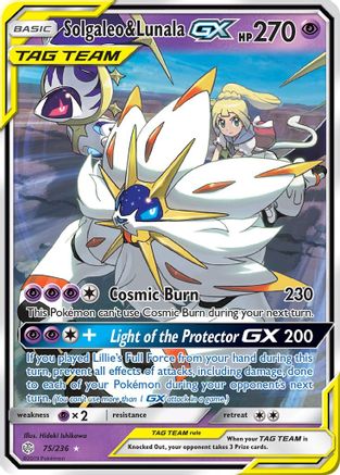 Solgaleo & Lunala GX (75) Holofoil - SM  Cosmic Eclipse