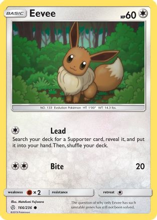 Eevee (166/236) [Sun & Moon: Cosmic Eclipse] Reverse Holofoil