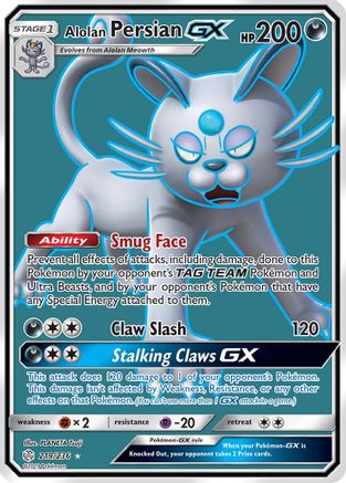 Alolan Persian GX (219/236) [Sun & Moon: Cosmic Eclipse] | Silver Goblin