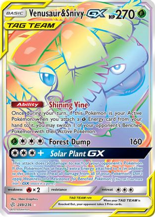 Venusaur & Snivy GX (249/236) [Sun & Moon: Cosmic Eclipse] | Silver Goblin